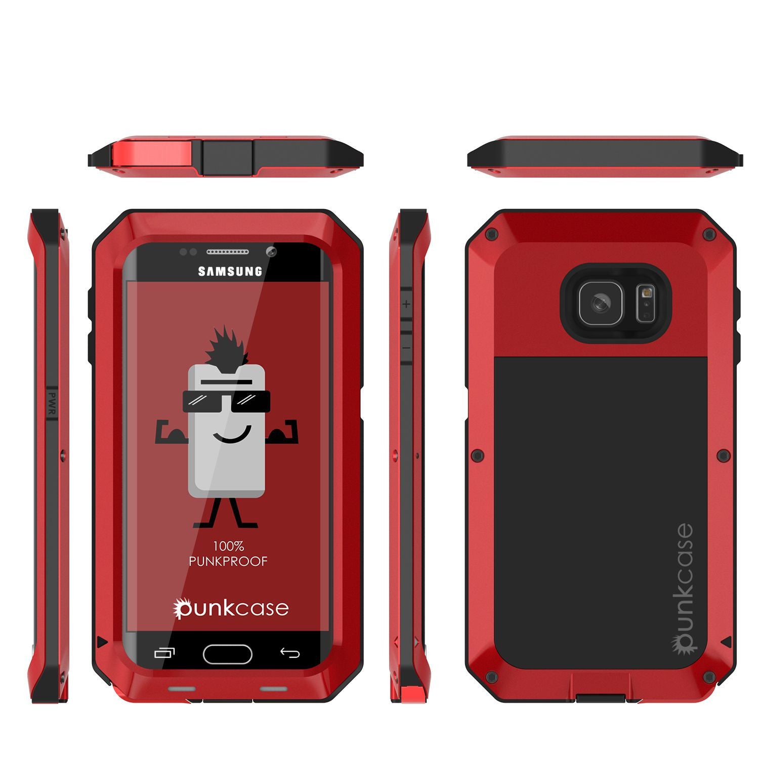 PUNKCASE - Metallic Series Shockproof Armor Case for Samsung S7 Edge | Red