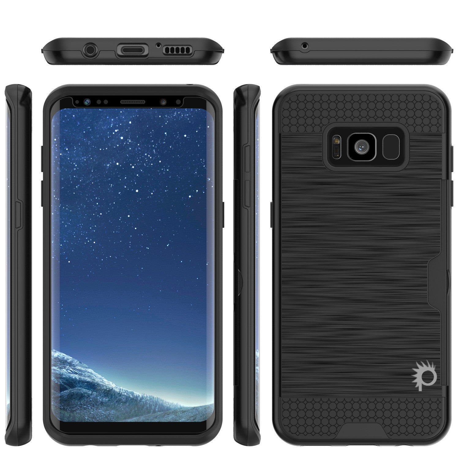 Galaxy S8 Case PunkCase SLOT Black Series Slim Armor Soft Cover Case