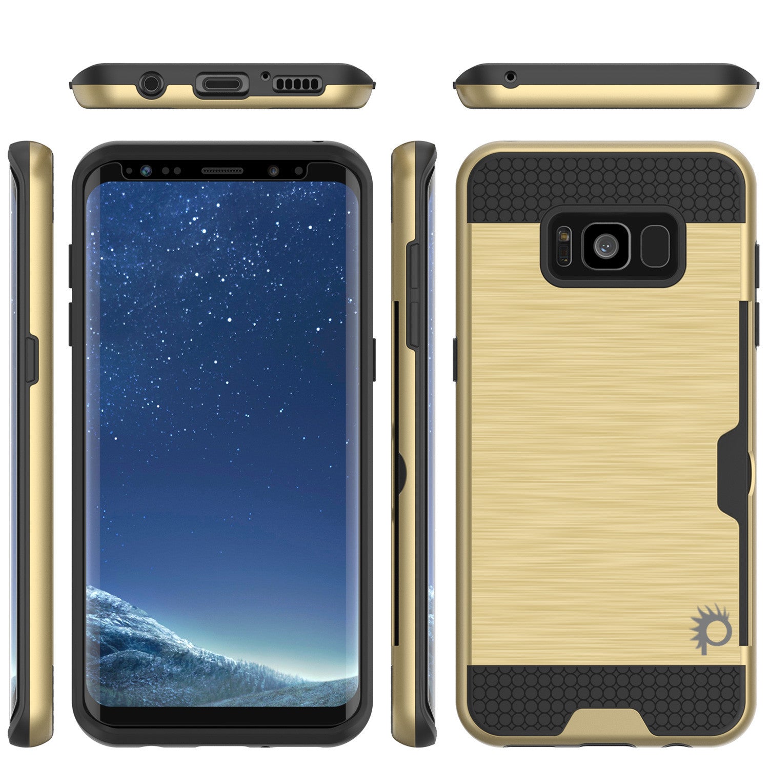 Galaxy S8 Plus Case PunkCase SLOT Gold Series Slim Armor Soft Cover Case