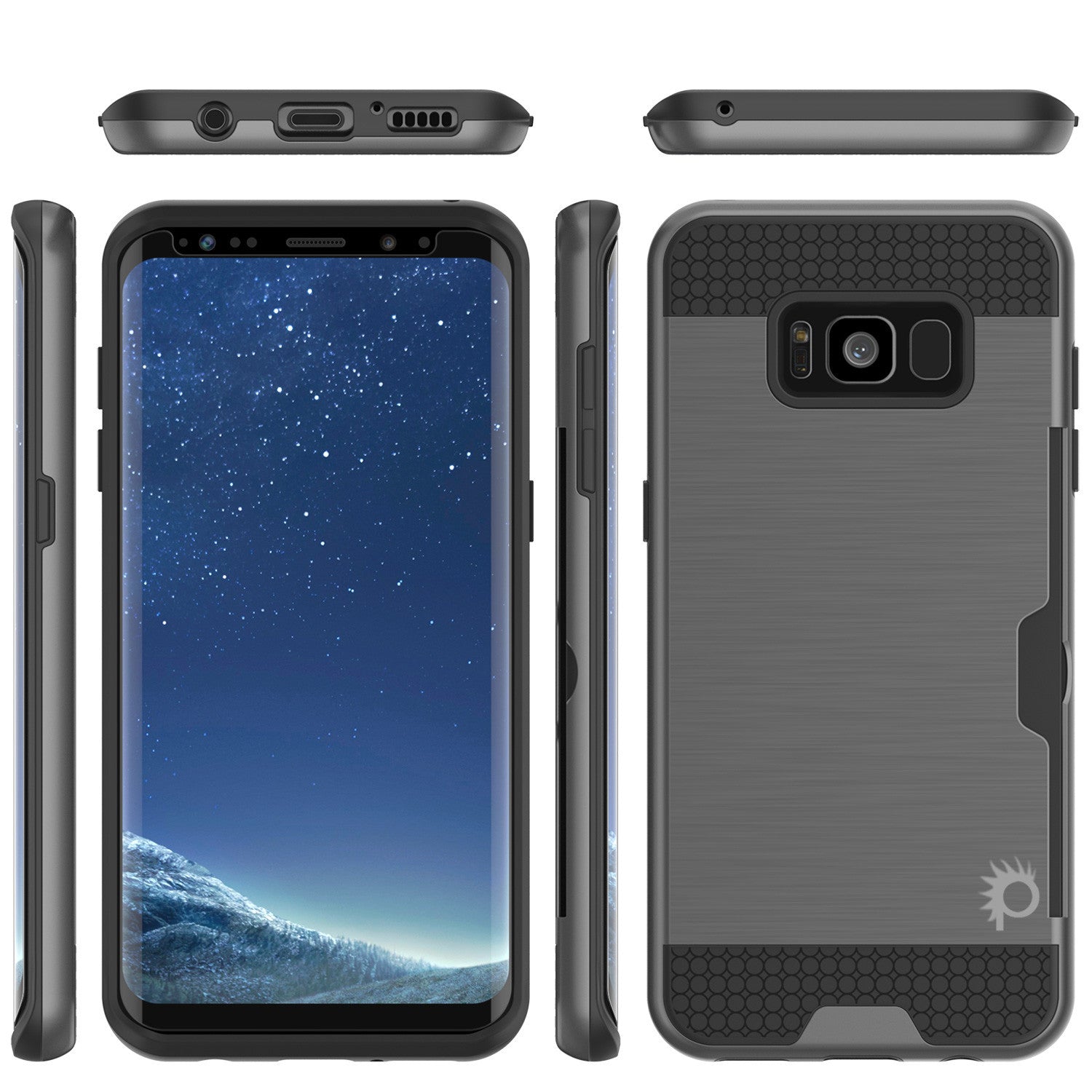 Galaxy S8 Case PunkCase SLOT Grey Series Slim Armor Soft Cover Case