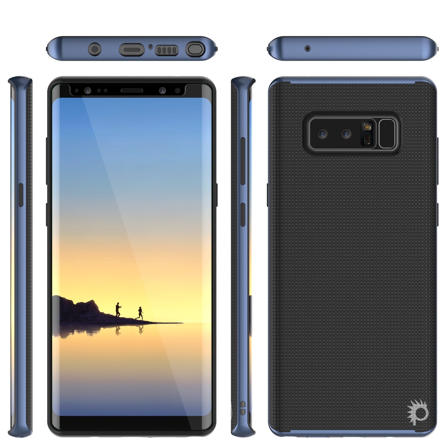 Galaxy Note 8 Case, PunkCase Stealth Navy Blue Series Hybrid 3-Piece Shockproof Dual Layer Cover
