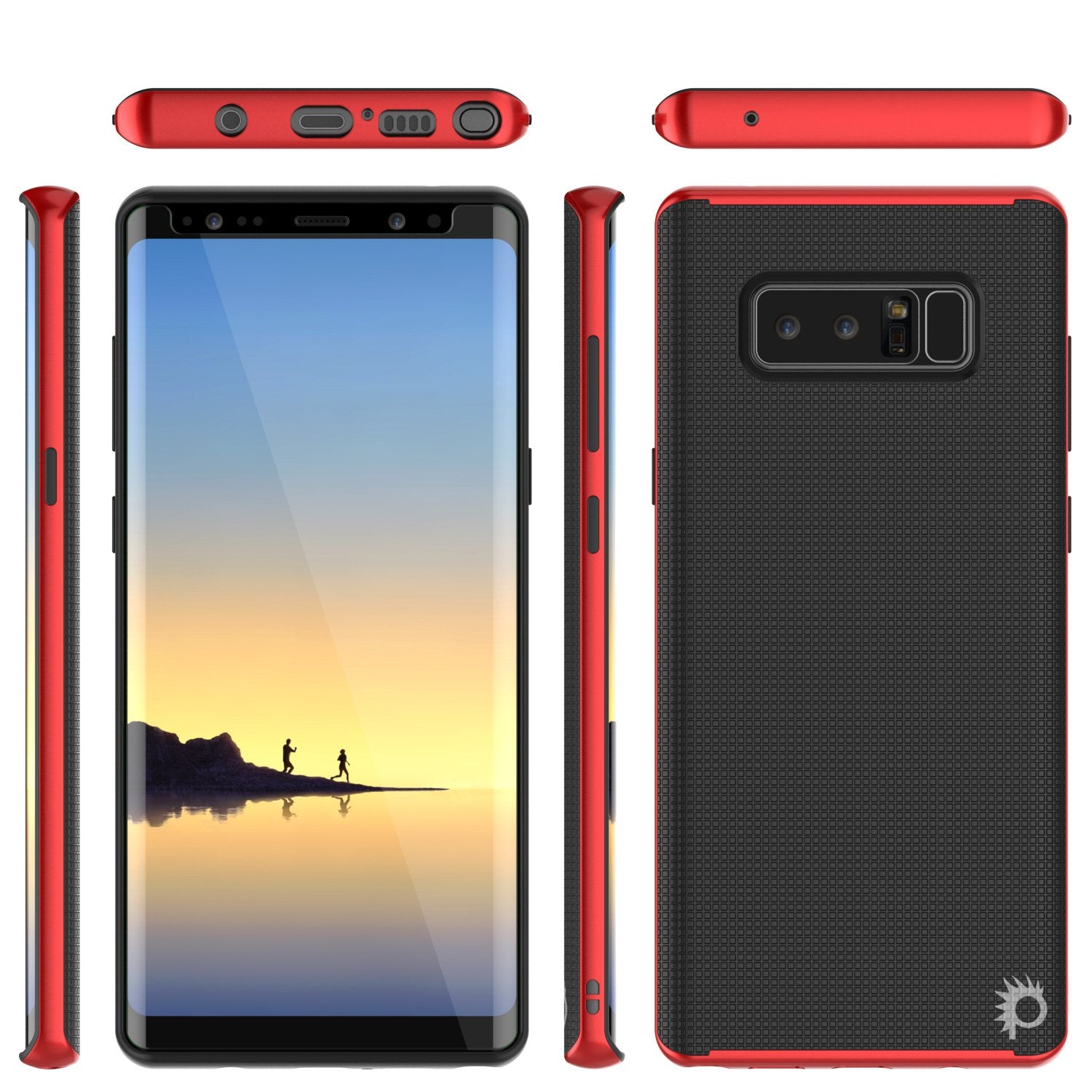 Galaxy Note 8 Case, PunkCase Stealth Red Series Hybrid 3-Piece Shockproof Dual Layer Cover