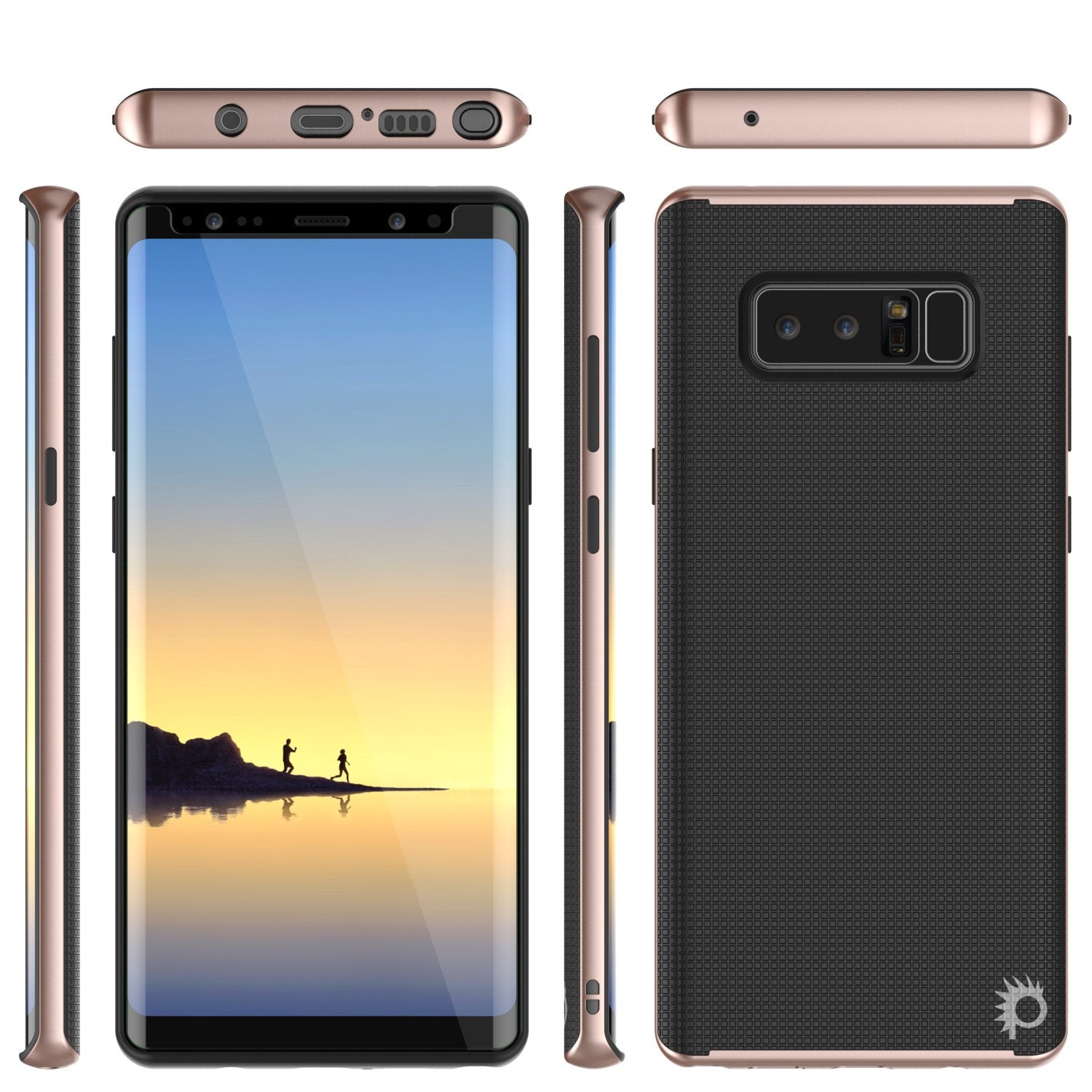 Galaxy Note 8 Case, PunkCase Stealth Rose Gold Series Hybrid 3-Piece Shockproof Dual Layer Cover