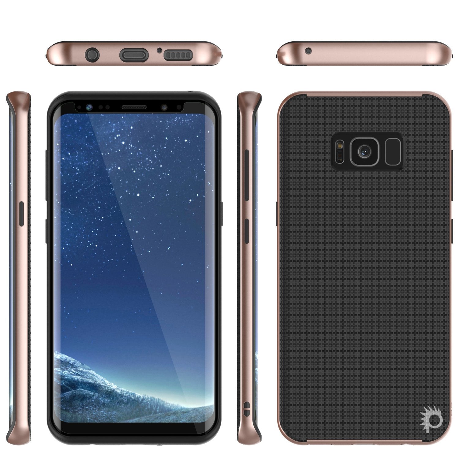Galaxy S8 Case, PunkCase Stealth Rose Gold Series Hybrid 3-Piece Shockproof Dual Layer Cover