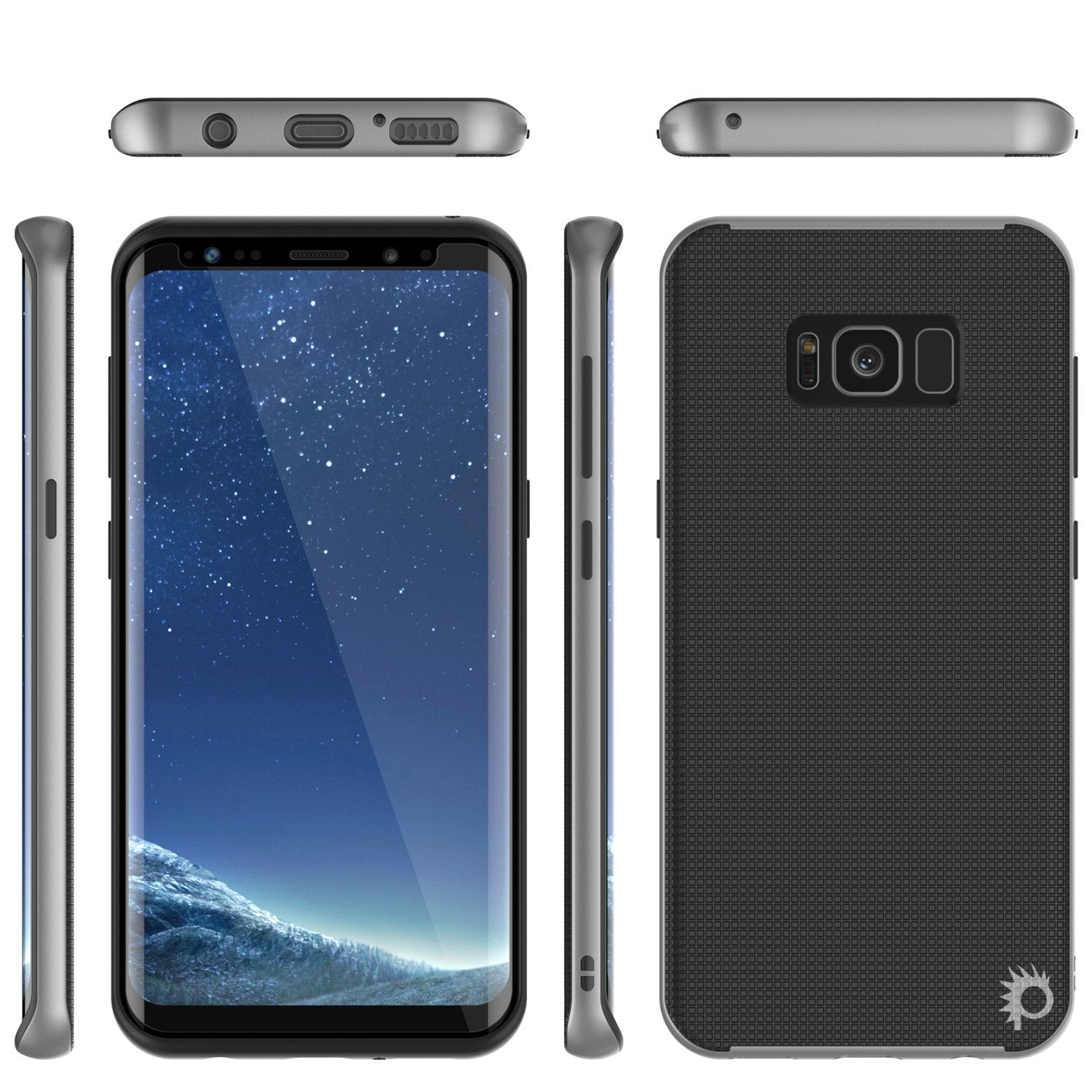 Galaxy S8 Case, PunkCase Stealth Silver Series Hybrid 3-Piece Shockproof Dual Layer Cover