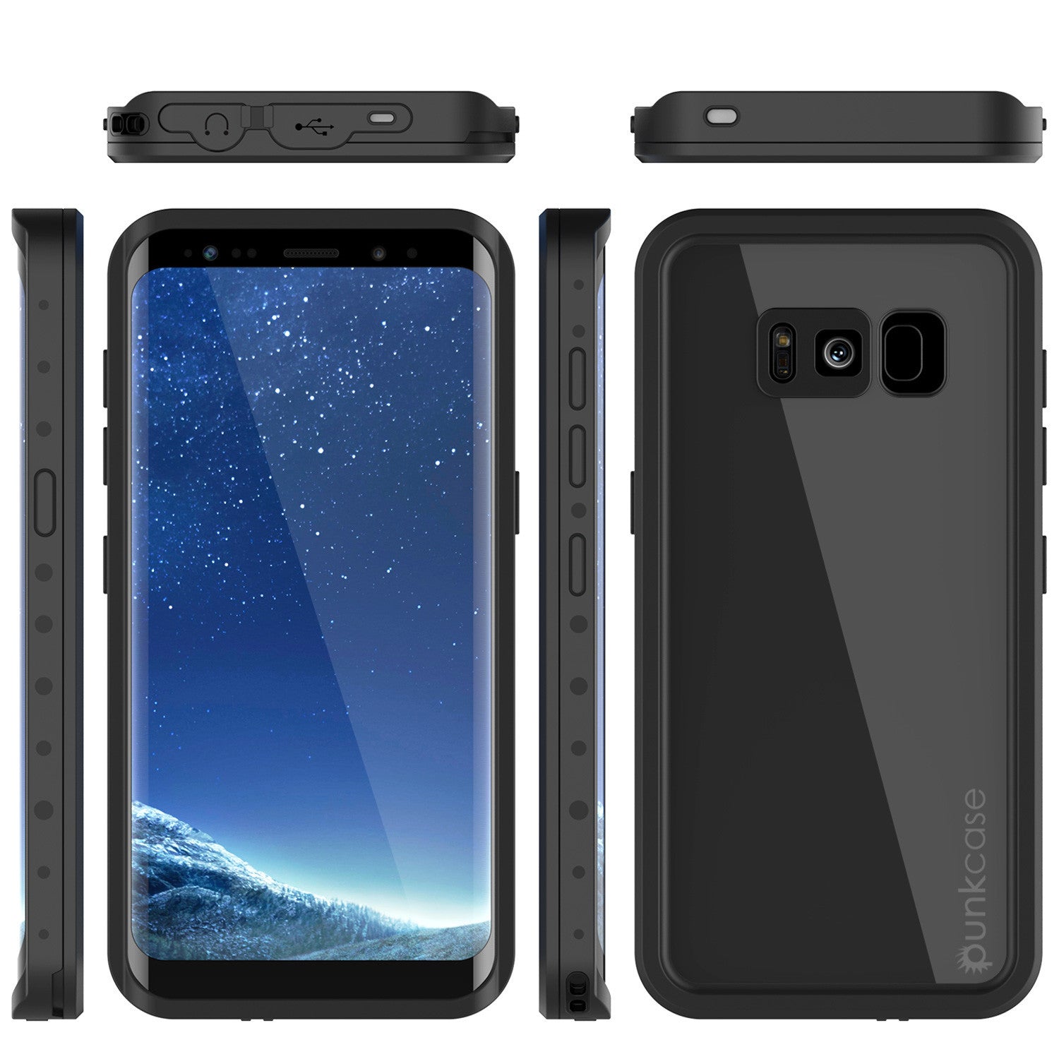 Galaxy S8 Plus Waterproof Case PunkCase StudStar Black