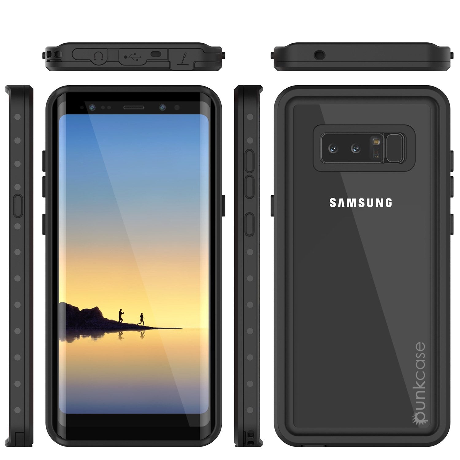 Galaxy Note 8 Waterproof Case Punkсase StudStar Clear