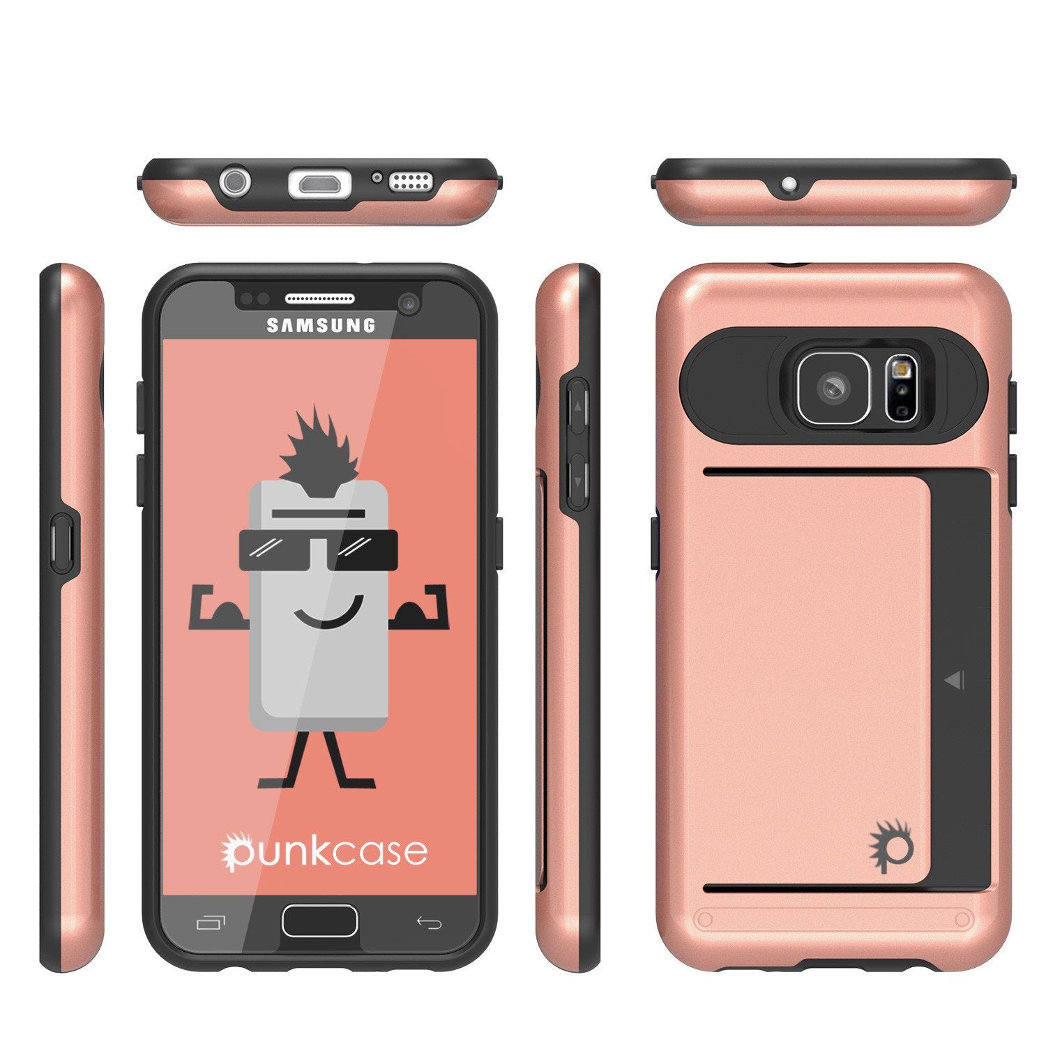 Punkcase Galaxy S7 EDGE Slim Armor Soft Cover | CLUTCH Rose Gold Series