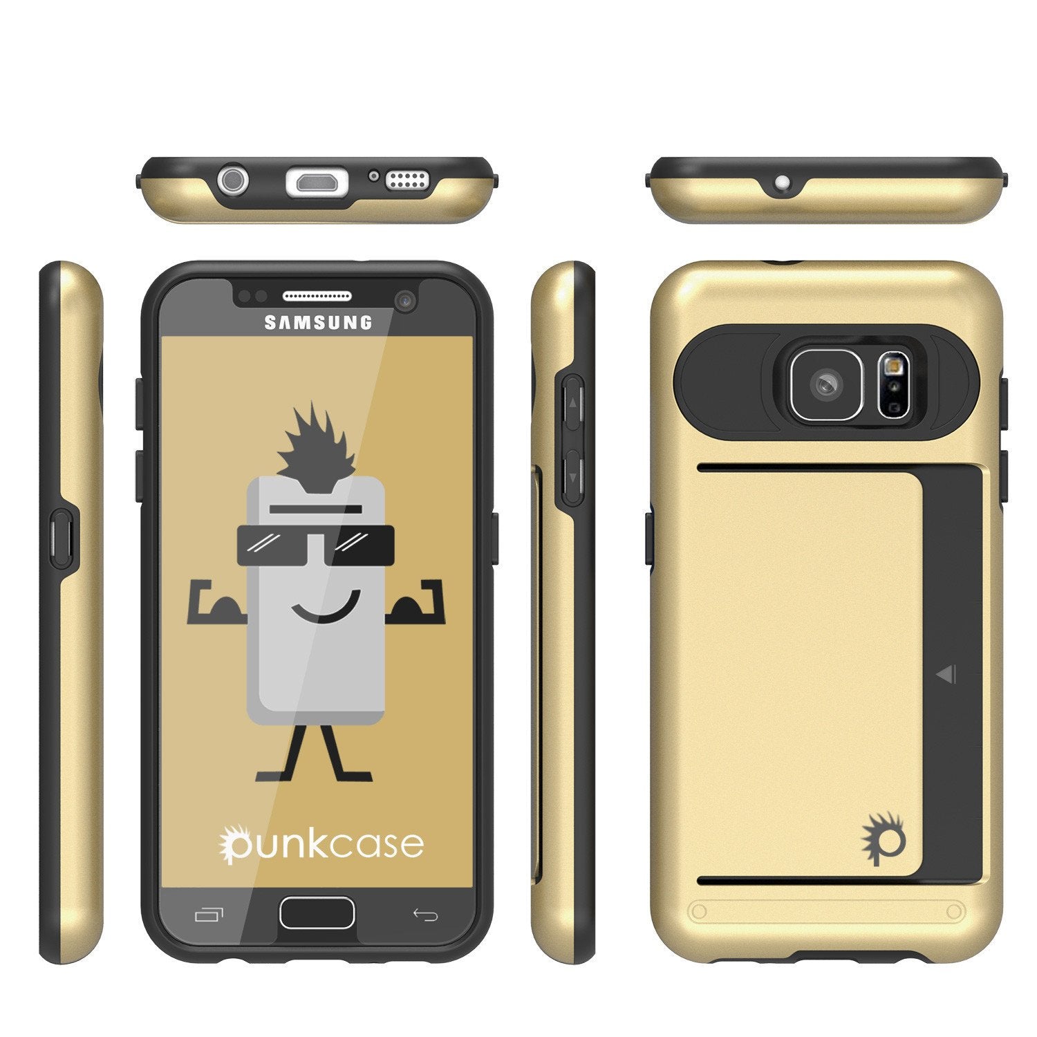 Punkcase Galaxy S7 EDGE Slim Armor Soft Cover | CLUTCH Gold Series