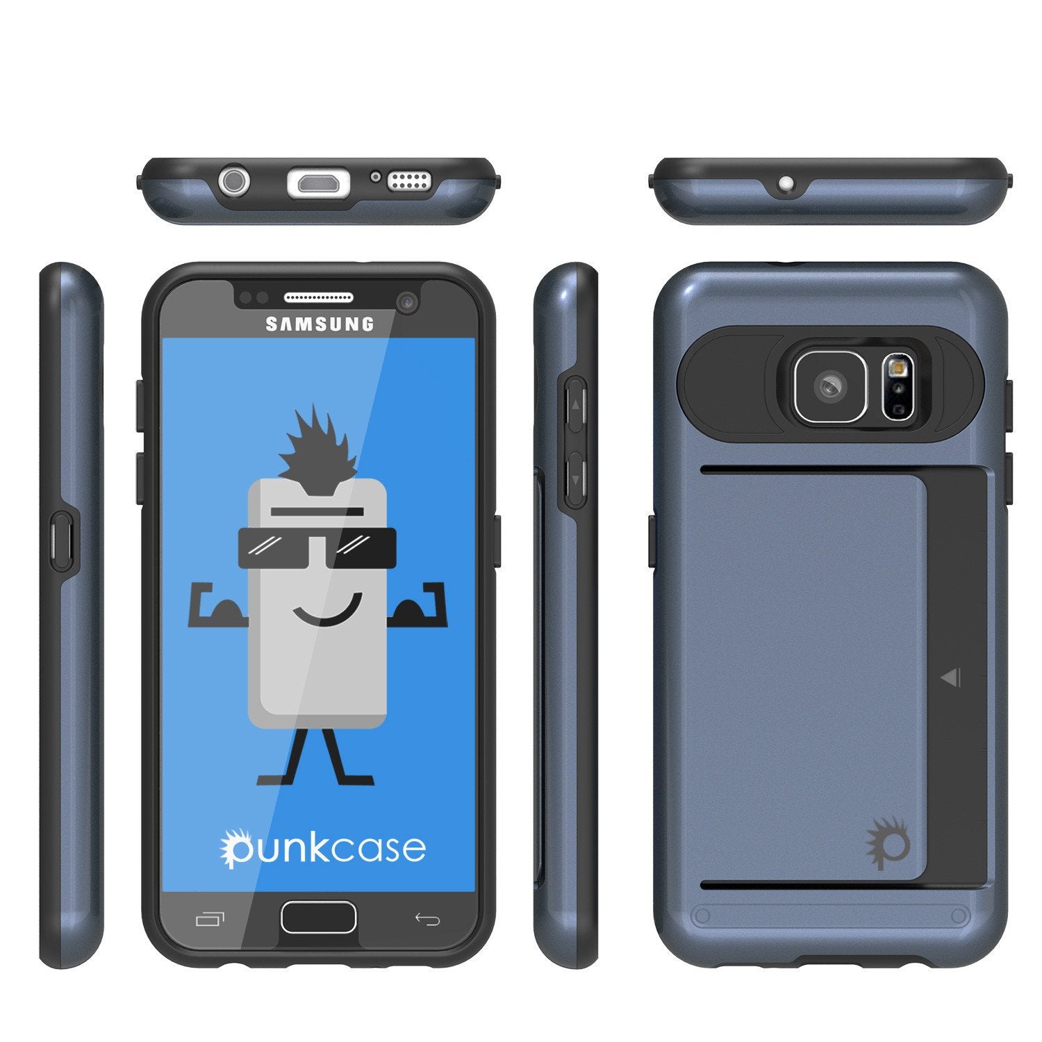 Punkcase Galaxy S7 EDGE Slim Armor Soft Cover | CLUTCH Navy Series