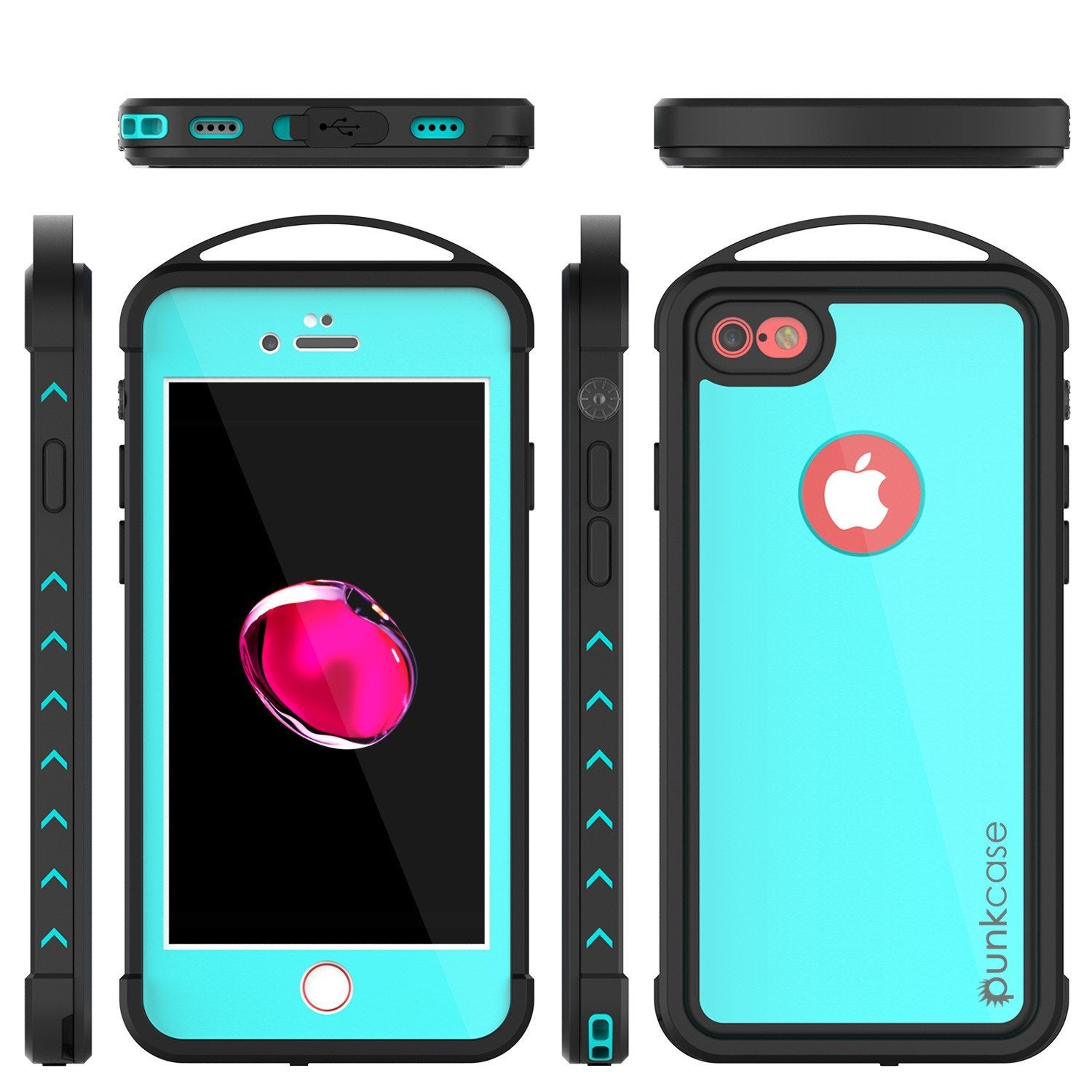 iPhone 8 Waterproof Case, Punkcase ALPINE Series, Teal | Heavy Duty Armor Cover
