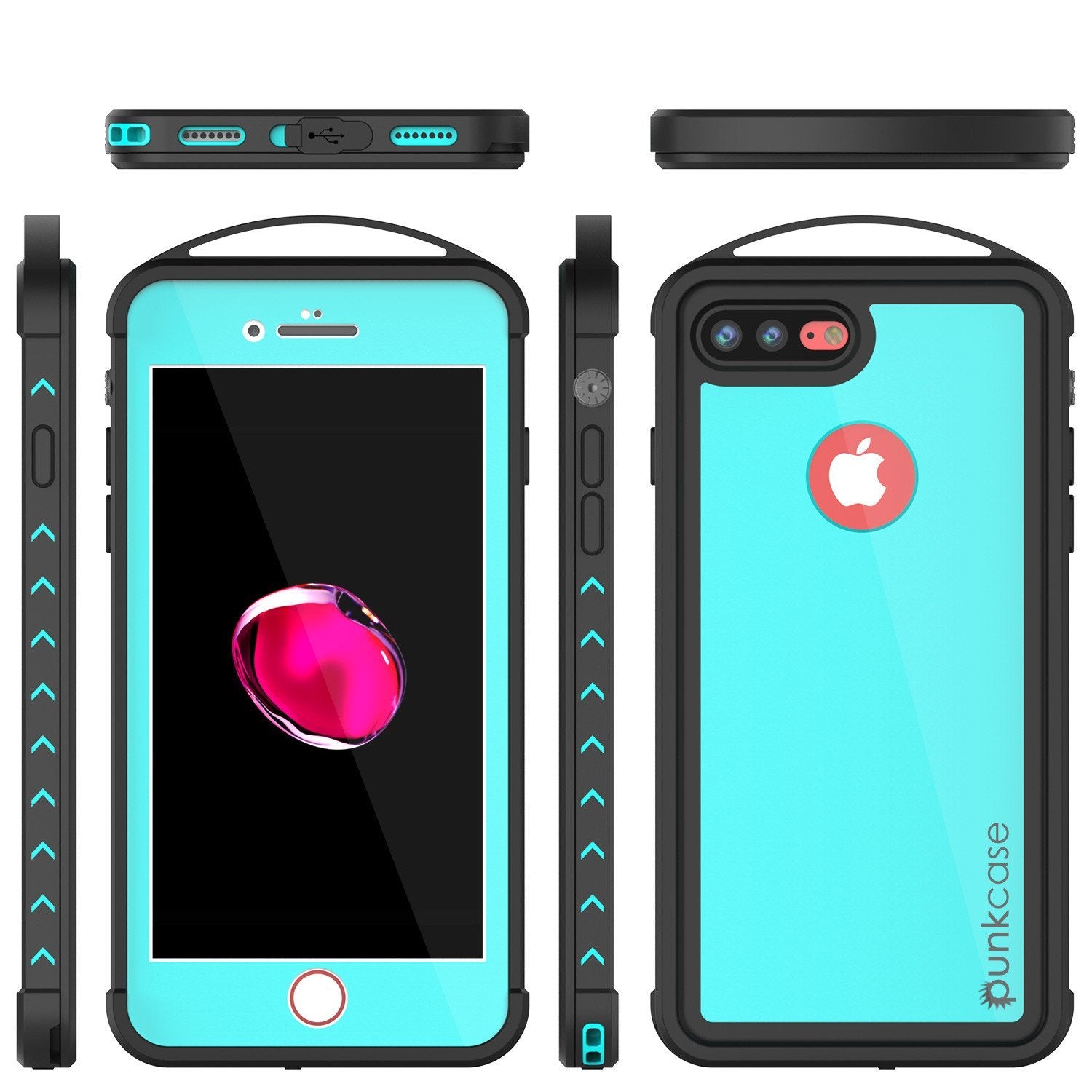 iPhone 8+ Plus Waterproof Case, Punkcase ALPINE Series, Teal | Heavy Duty Armor Cover