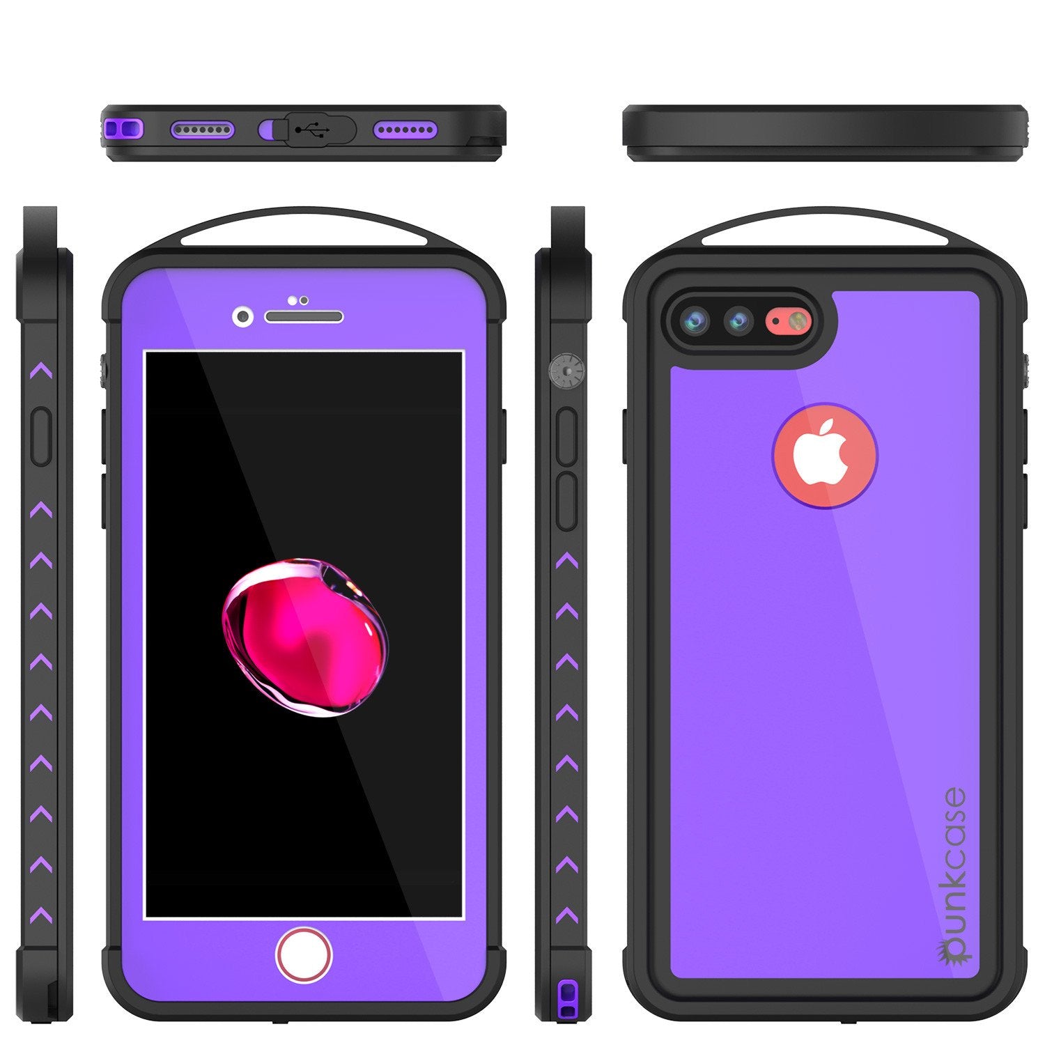 iPhone 7+ Plus Waterproof Case, Punkcase ALPINE Series, Purple | Heavy Duty Armor Cover