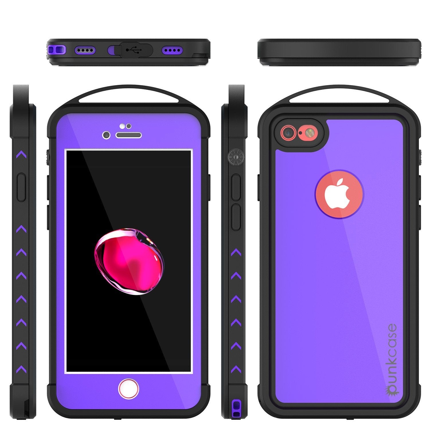 iPhone 8 Waterproof Case, Punkcase ALPINE Series, Purple | Heavy Duty Armor Cover