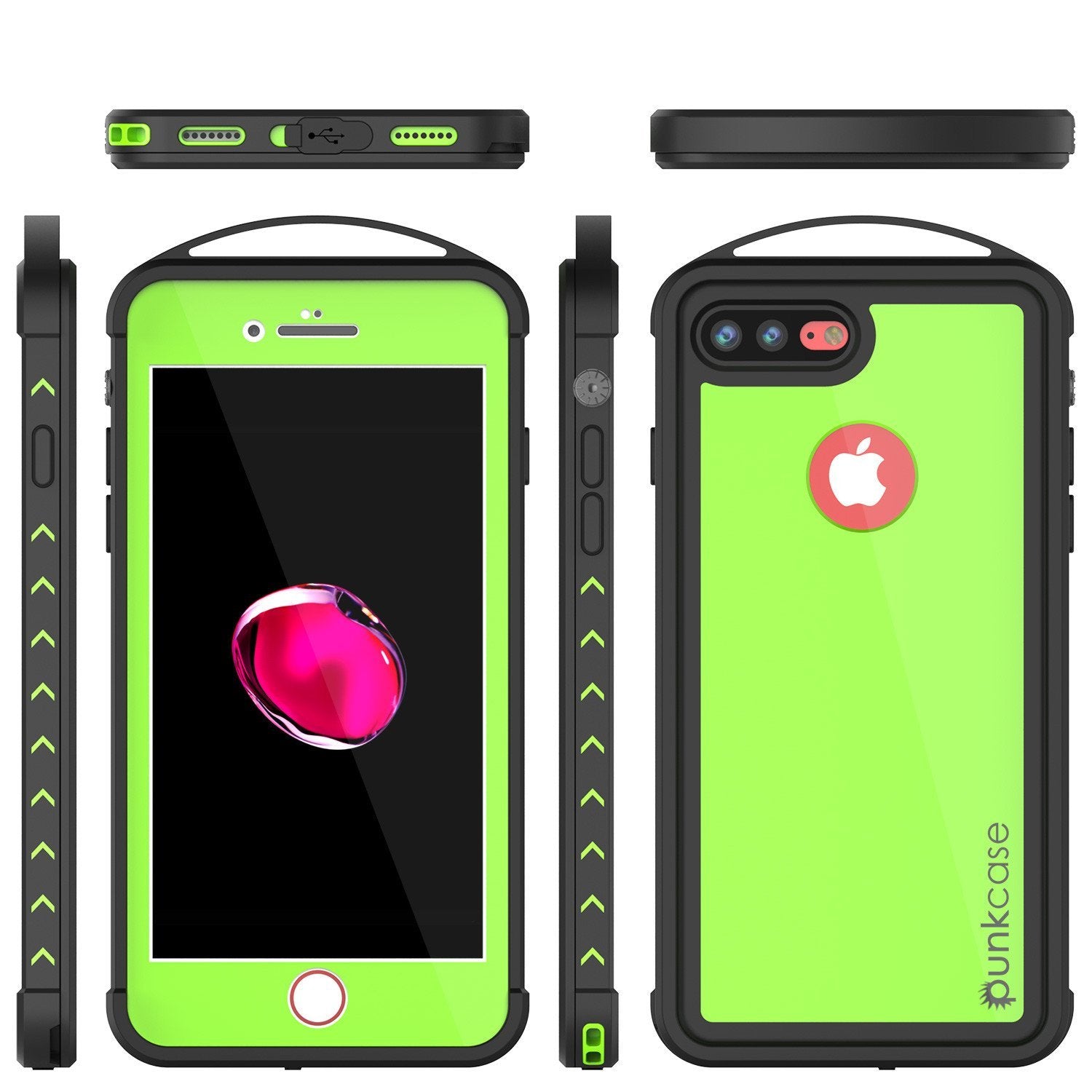 iPhone 8+ Plus Waterproof Case, Punkcase ALPINE Series, Light Green | Heavy Duty Armor Cover