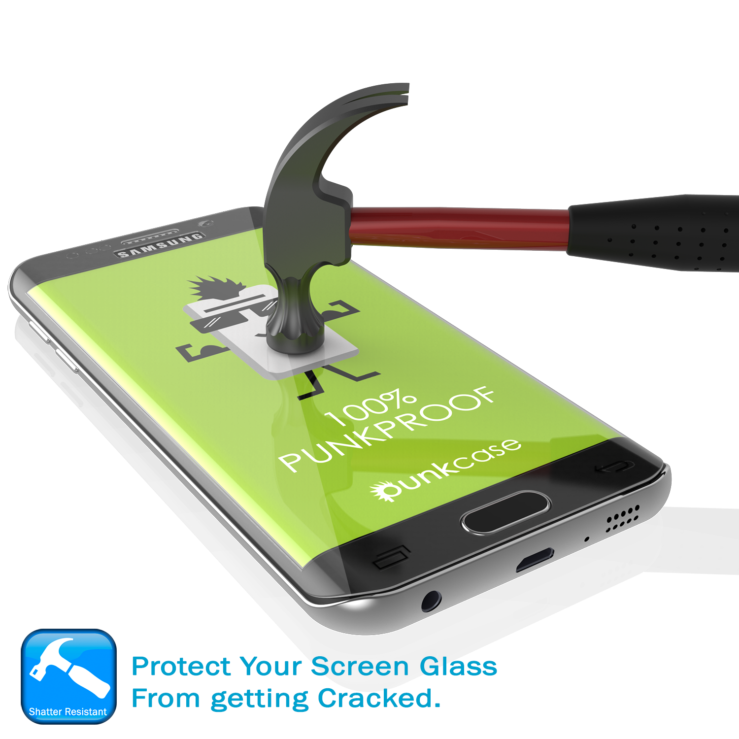 Galaxy S7 Edge Clear Punkcase Glass SHIELD Tempered Glass Screen Protector 0.33mm Thick 9H Glass