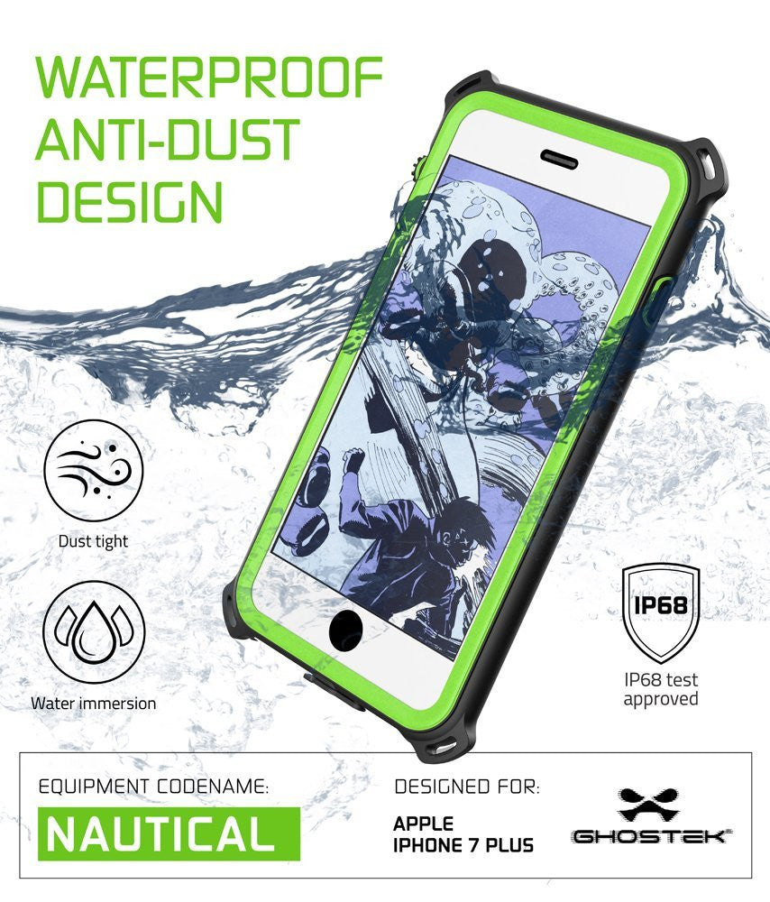 GHOSTEK - Nautical Series Waterproof Case for Apple iPhone 7 Plus | Green