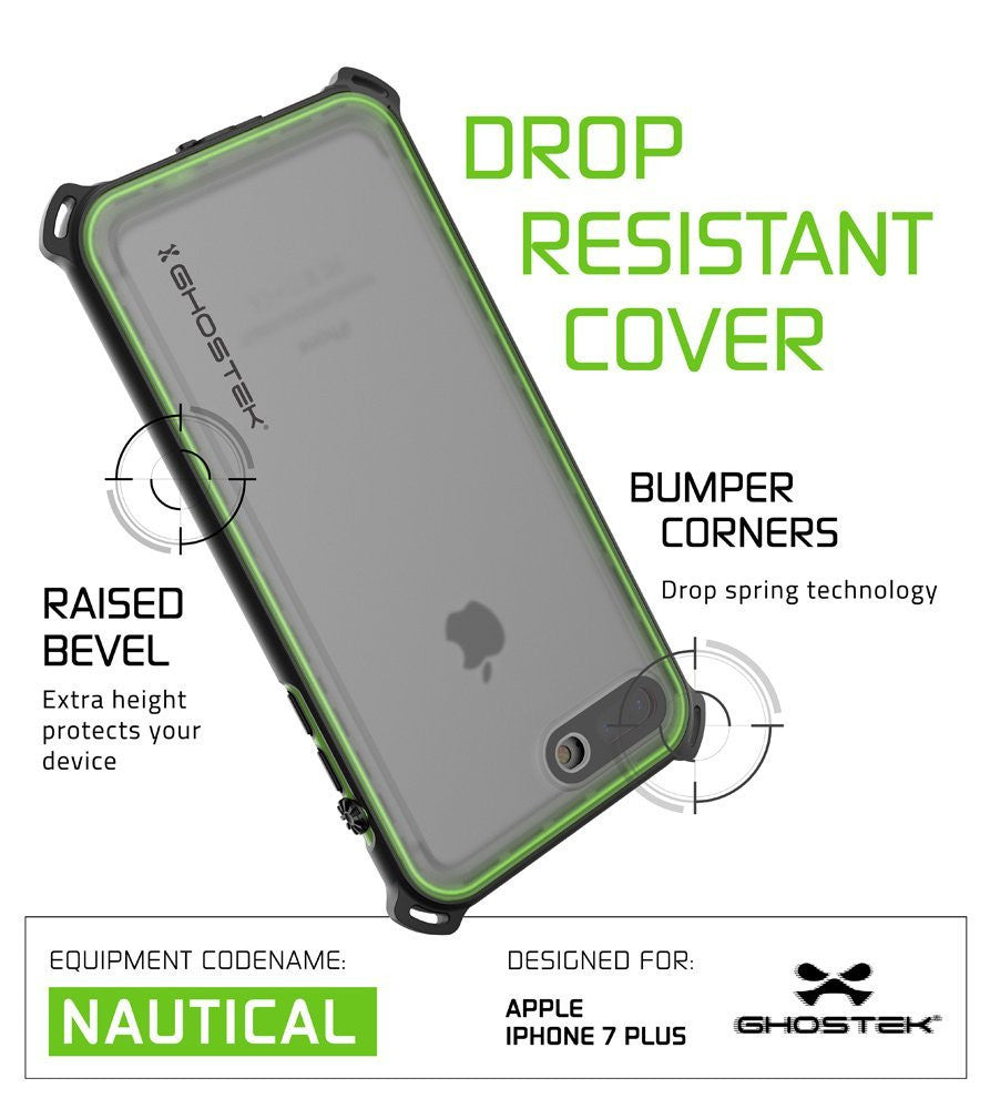 GHOSTEK - Nautical Series Waterproof Case for Apple iPhone 7 Plus | Green