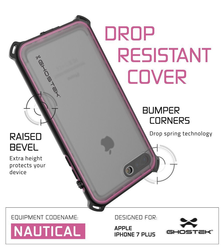 GHOSTEK - Nautical Series Waterproof Case for Apple iPhone 7 Plus | Pink