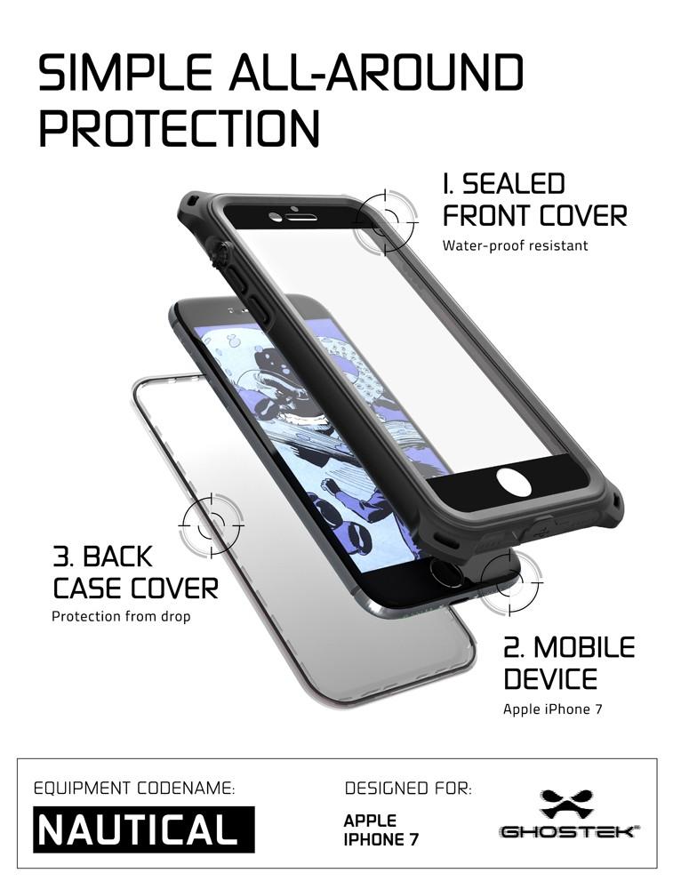 iPhone 7 Case, Ghostek Nautical Series for iPhone 7 Case | BLACK