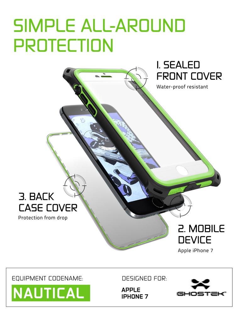 iPhone 7 Case, Ghostek Nautical Series for iPhone 7 Case | GREEN
