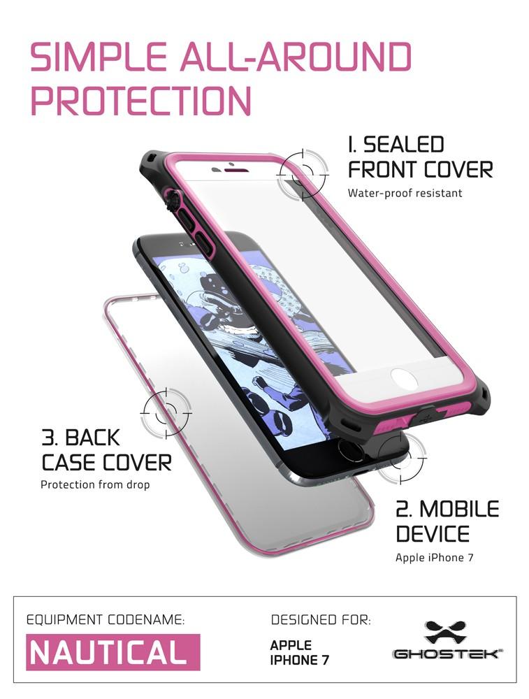 iPhone 7 Case, Ghostek Nautical Series for iPhone 7 Case | PINK