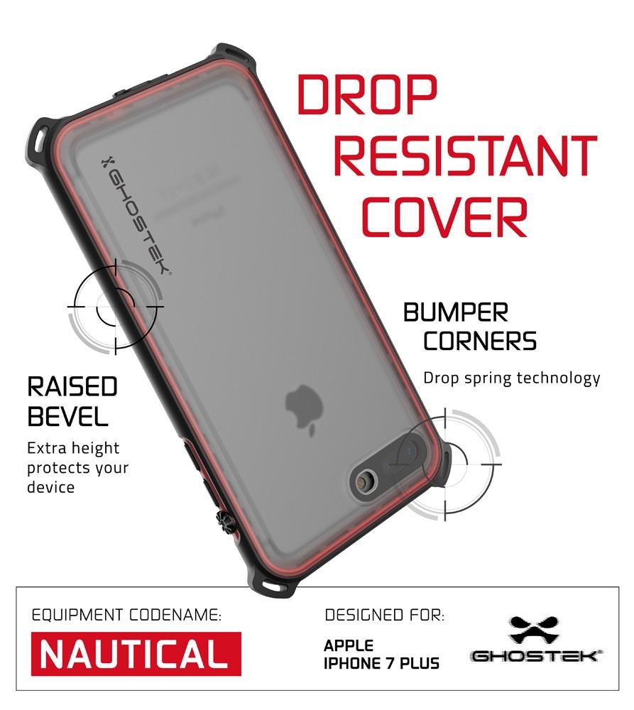 iPhone 7+ Plus case, Ghostek® Nautical Series for iPhone 7+ Plus Rugged Heavy Duty Case | Red