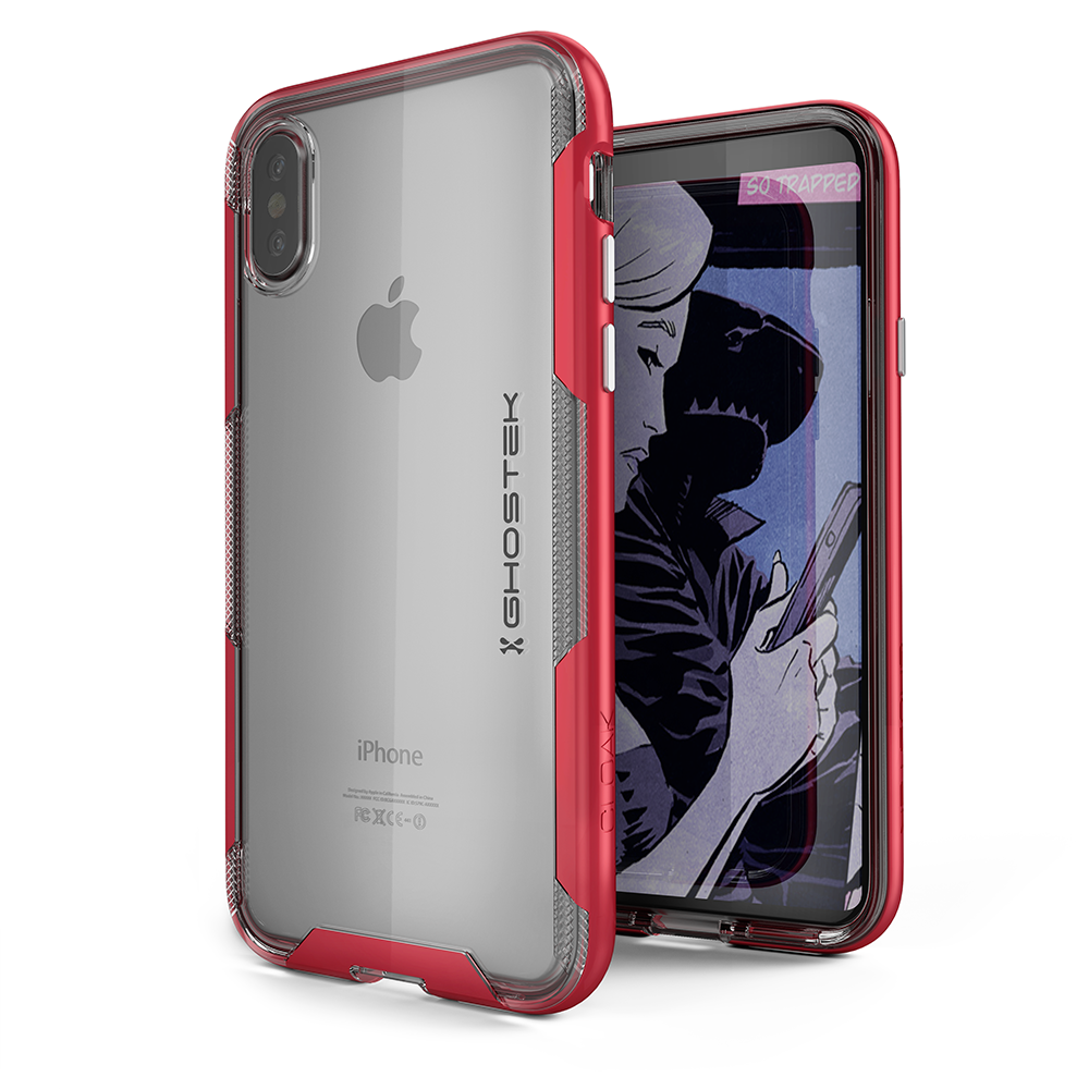Ghostek Ultra Slim iPhone X Case with Bumper Cushion Technology and Hybrid Drop Protection for Apple iPhone X 10 (2017) | Red
