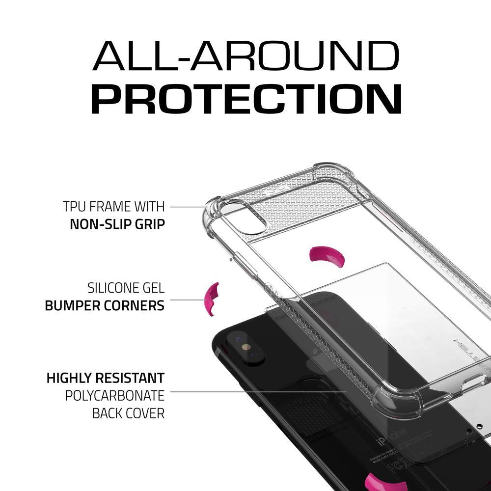 Apple iPhone X Case, Ghostek Covert 2 Series Stylish Durable with Diamond Grip | Shock Reduction with Silicone Gel Corners | Pink