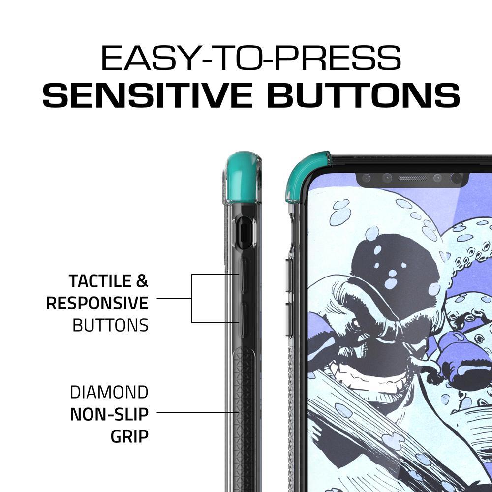 Ghostek Ultra Slim iPhone X Case with Shock Absorption & Supports Wireless Charging | Covert 2 Series Enhanced Unique Diamond Grip | Teal