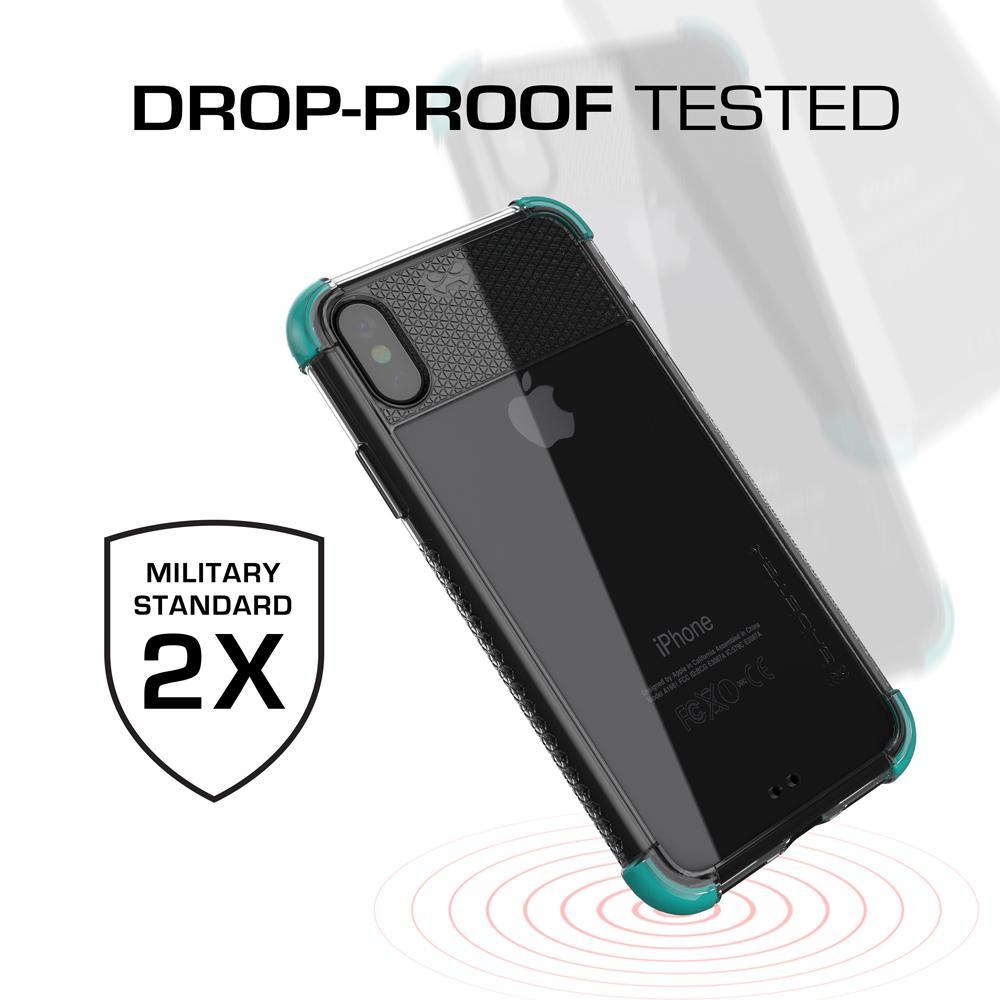 Ghostek Ultra Slim iPhone X Case with Shock Absorption & Supports Wireless Charging | Covert 2 Series Enhanced Unique Diamond Grip | Teal