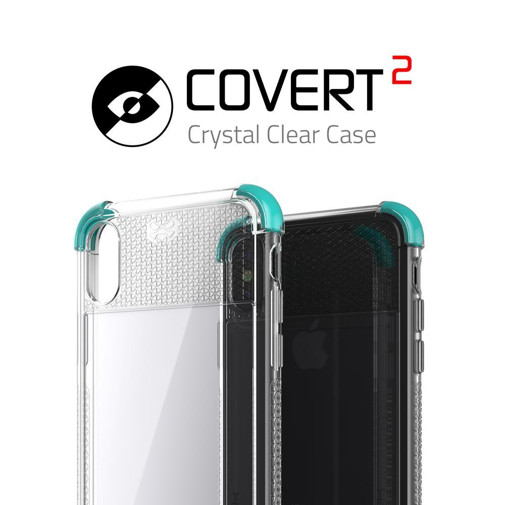 Ghostek Ultra Slim iPhone X Case with Shock Absorption & Supports Wireless Charging | Covert 2 Series Enhanced Unique Diamond Grip | Teal