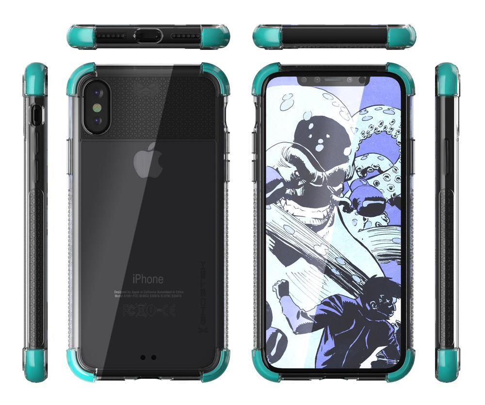 Ghostek Ultra Slim iPhone X Case with Shock Absorption & Supports Wireless Charging | Covert 2 Series Enhanced Unique Diamond Grip | Teal