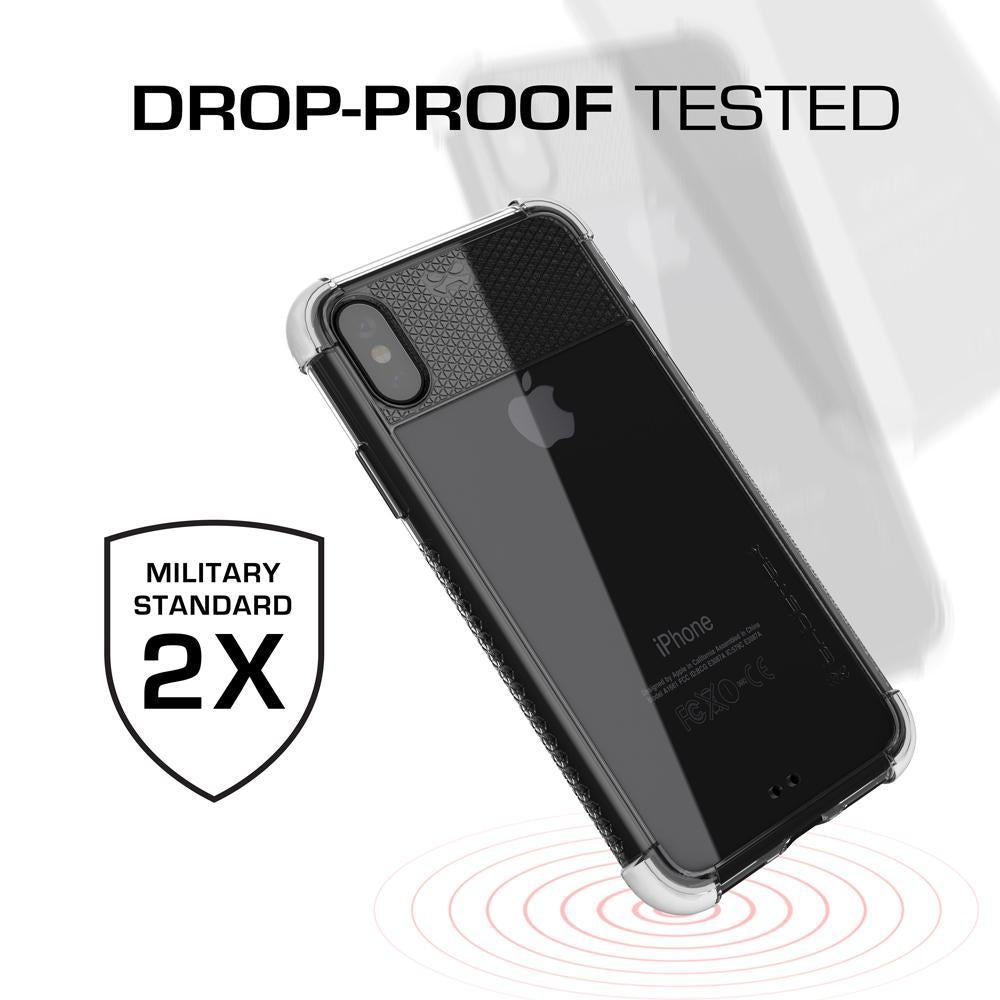 iPhone X Slim Clear Case, Ghostek Covert 2 Series Ultra Thin Shockproof Protective Cover | Hybrid Impact Drop Protection Technology | White