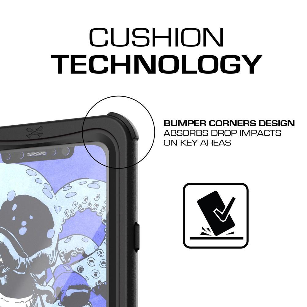 iPhone X 10 Waterproof Case, Ghostek Nautical Military Grade Shock & Drop Tested | Face ID Compatible – Retail Packaging | Black