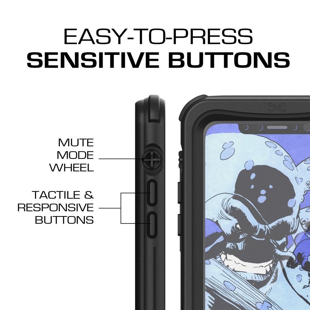 iPhone X 10 Waterproof Case, Ghostek Nautical Military Grade Shock & Drop Tested | Face ID Compatible – Retail Packaging | Black