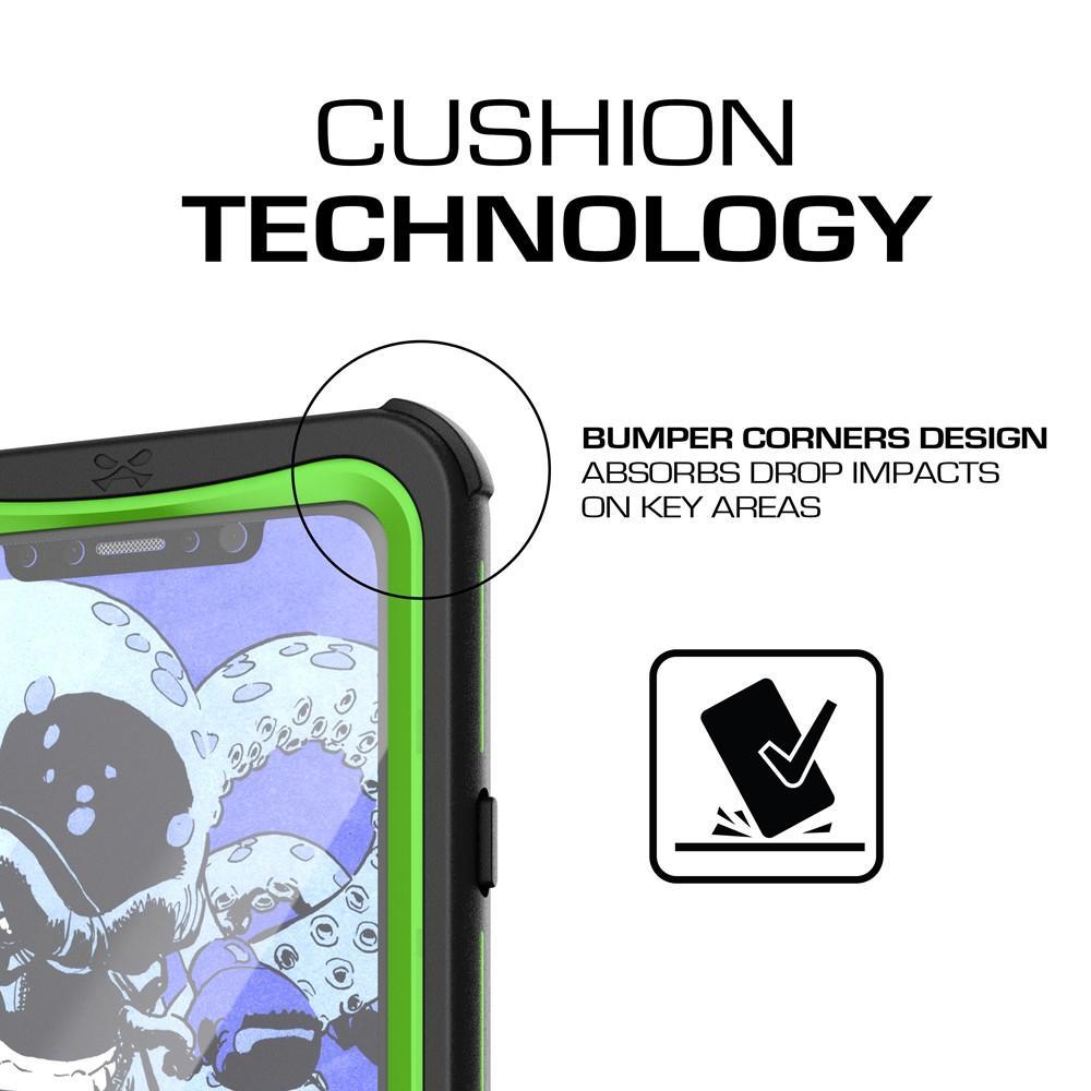 iPhone X Waterproof Case, Ghostek Nautical Rugged Heavy Duty + Screen Protector | Premium Protective Construction iPhone10 | Green