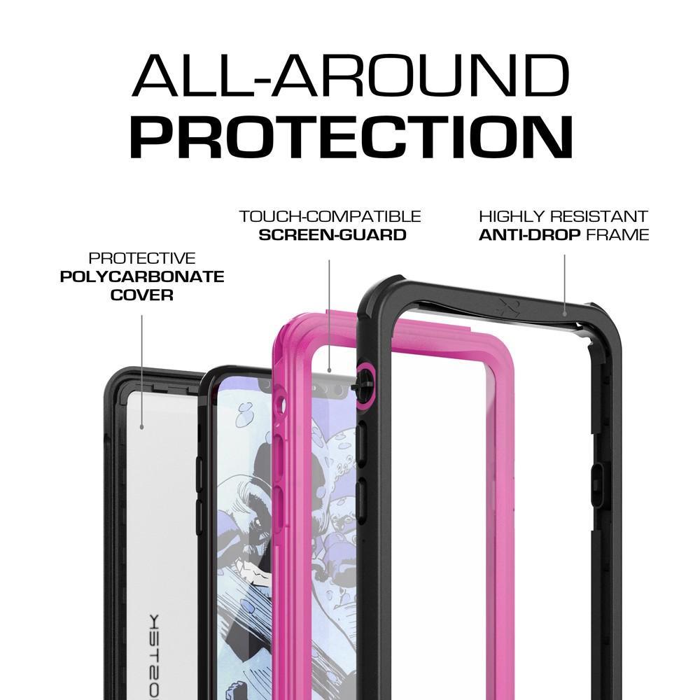 Ghostek Nautical Ultra Slim iPhone X Waterproof Case Fully Sealed Drop Resistant | Swimming Fishing Boating Snorkeling Jet Skiing Sailing Canoeing Kayaking Surfing Scuba Diving | Pink