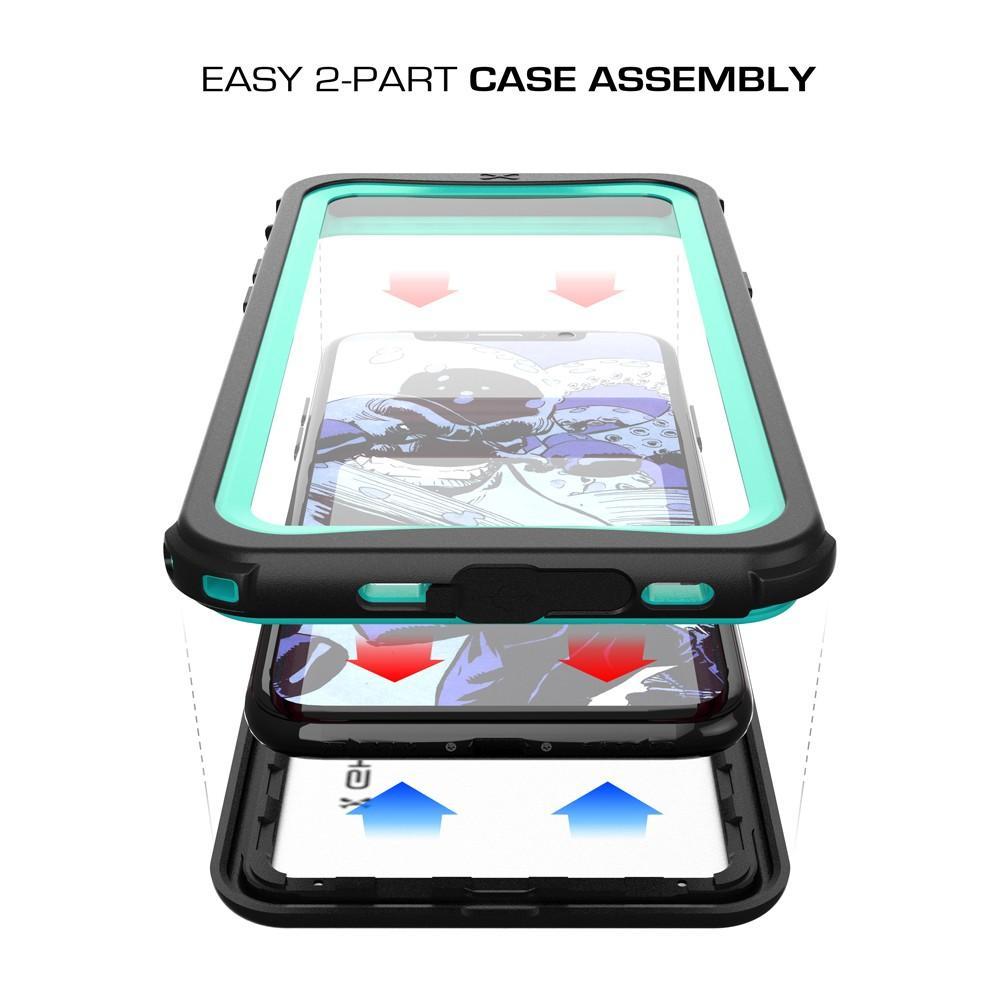 iPhone X Waterproof Case, Ghostek Nautical Series Extreme Durable Tough Cover | Hybrid Impact Rugged Outdoor Design | Teal