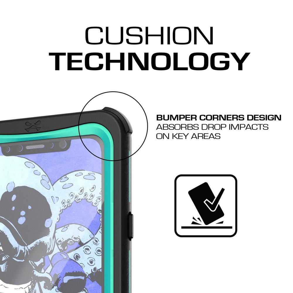 iPhone X Waterproof Case, Ghostek Nautical Series Extreme Durable Tough Cover | Hybrid Impact Rugged Outdoor Design | Teal