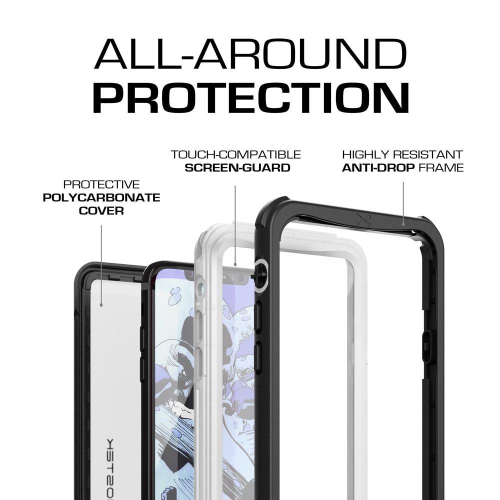iPhone X Waterproof Case, Ghostek Nautical Series Full Body Shockproof Armor Design | Dustproof Snowproof Dirtproof Underwater Swimming Diving Floating Slim Fit Supports Wireless Charging | White