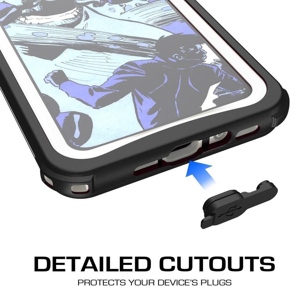iPhone X Waterproof Case, Ghostek Nautical Series Full Body Shockproof Armor Design | Dustproof Snowproof Dirtproof Underwater Swimming Diving Floating Slim Fit Supports Wireless Charging | White