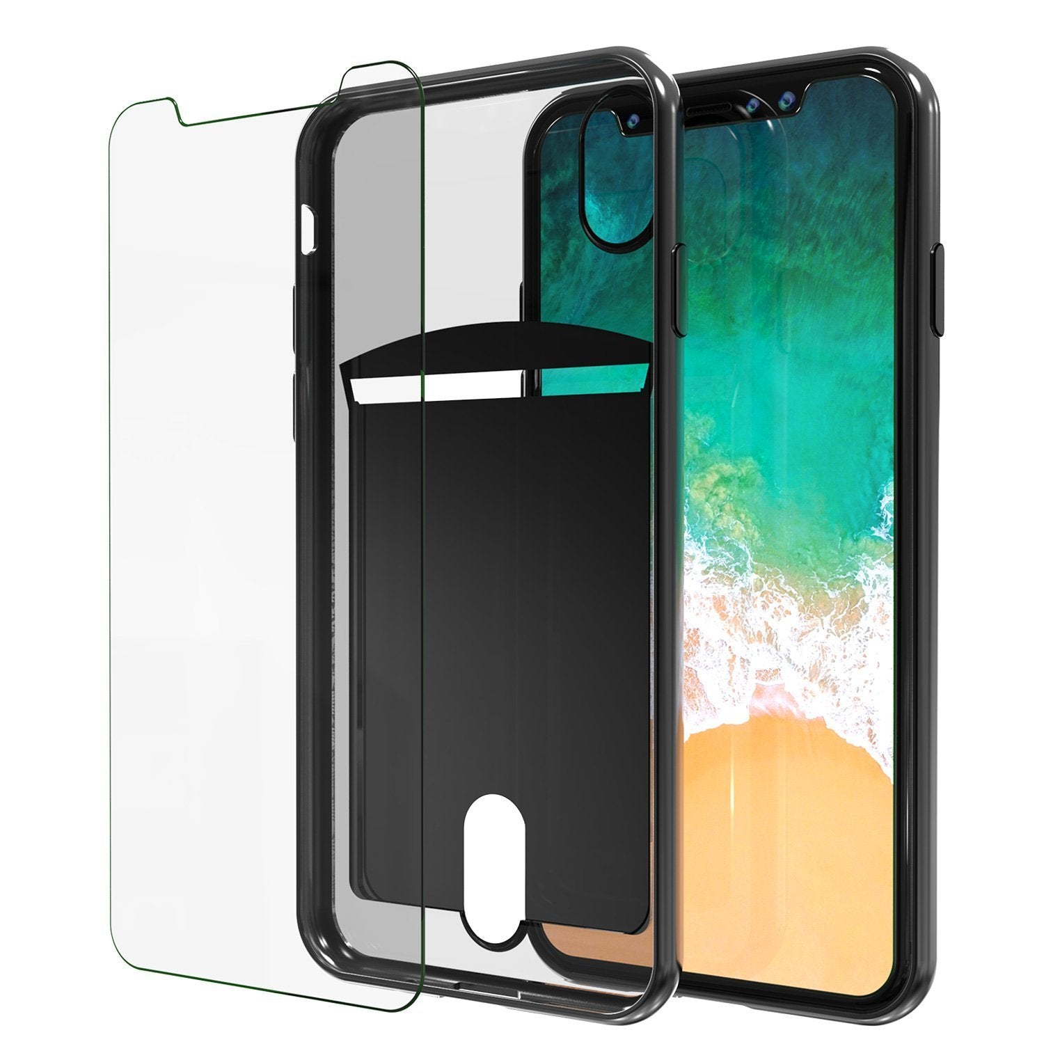 Punkcase iPhone X LUCID Series Dual Layer Armor Cover | Black