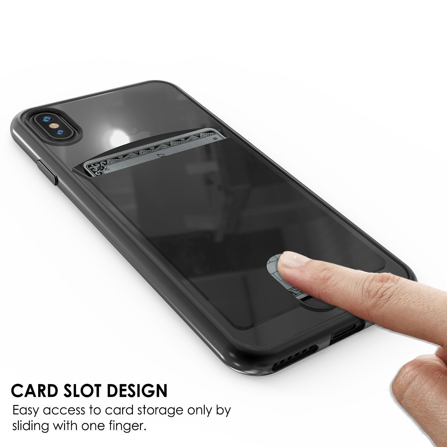 Punkcase iPhone X LUCID Series Dual Layer Armor Cover | Black