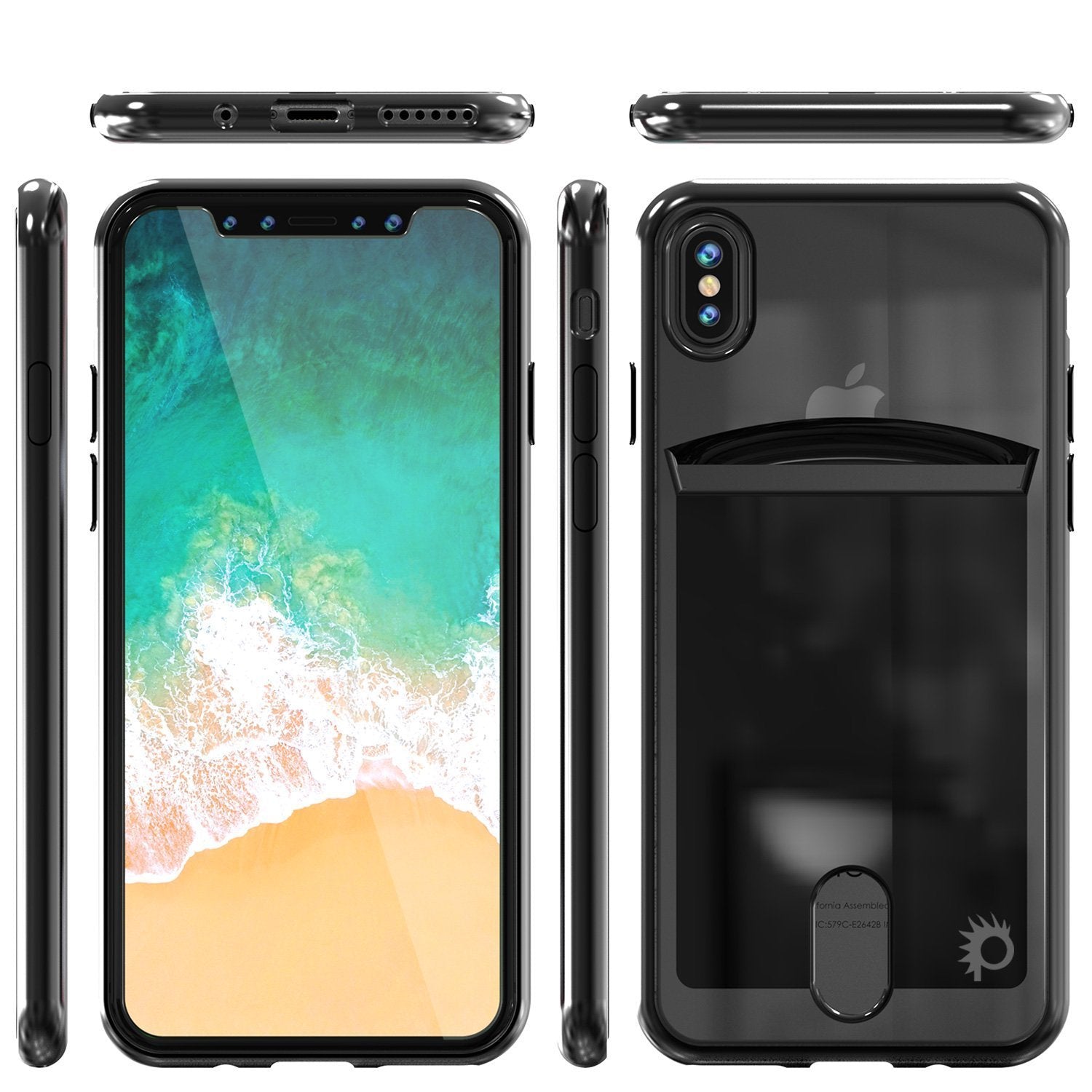 Punkcase iPhone X LUCID Series Dual Layer Armor Cover | Black