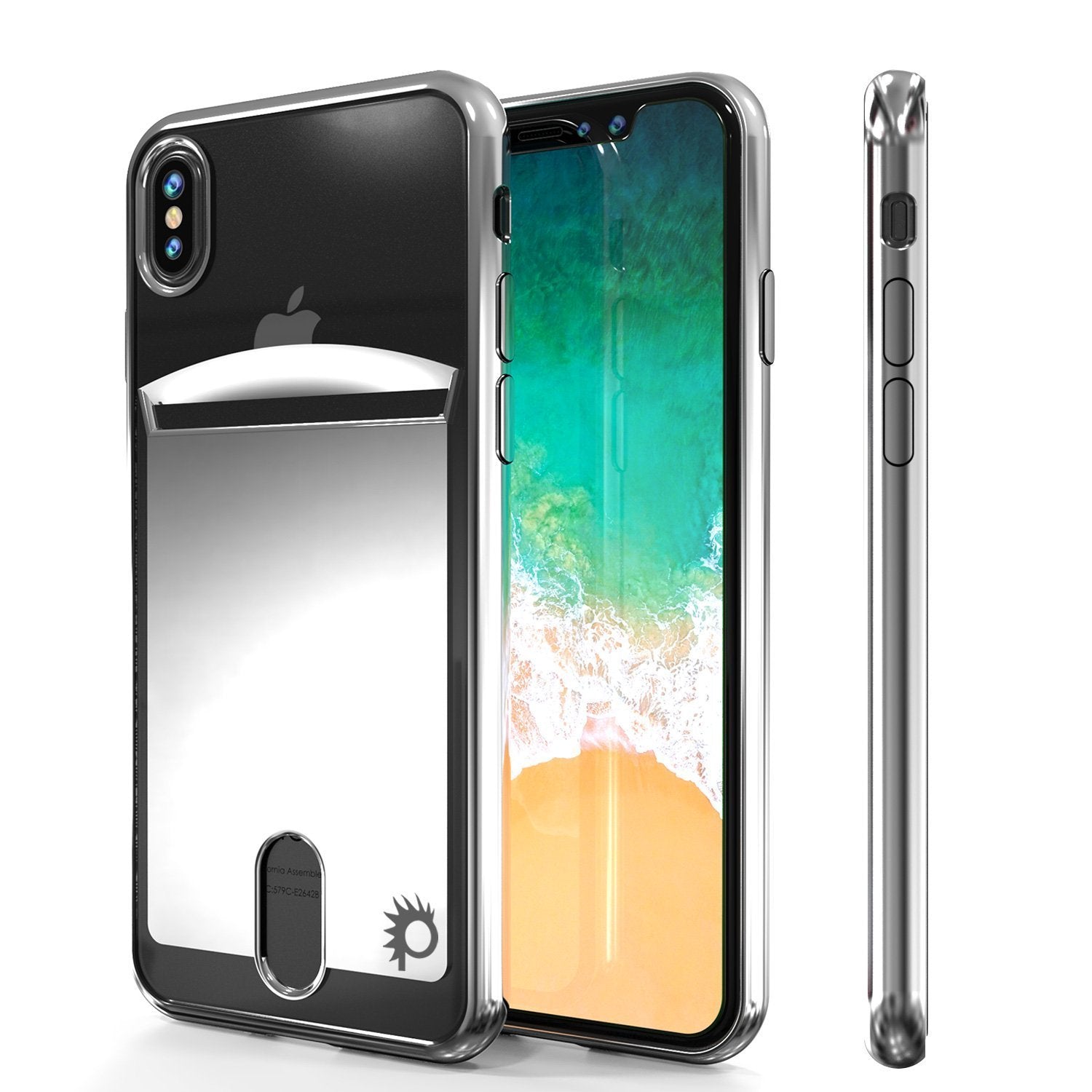 Punkcase iPhone X LUCID Series Dual Layer Armor Cover | SILVER