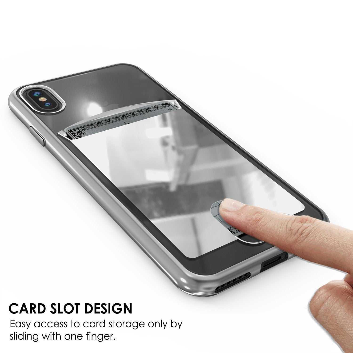 Punkcase iPhone X LUCID Series Dual Layer Armor Cover | SILVER