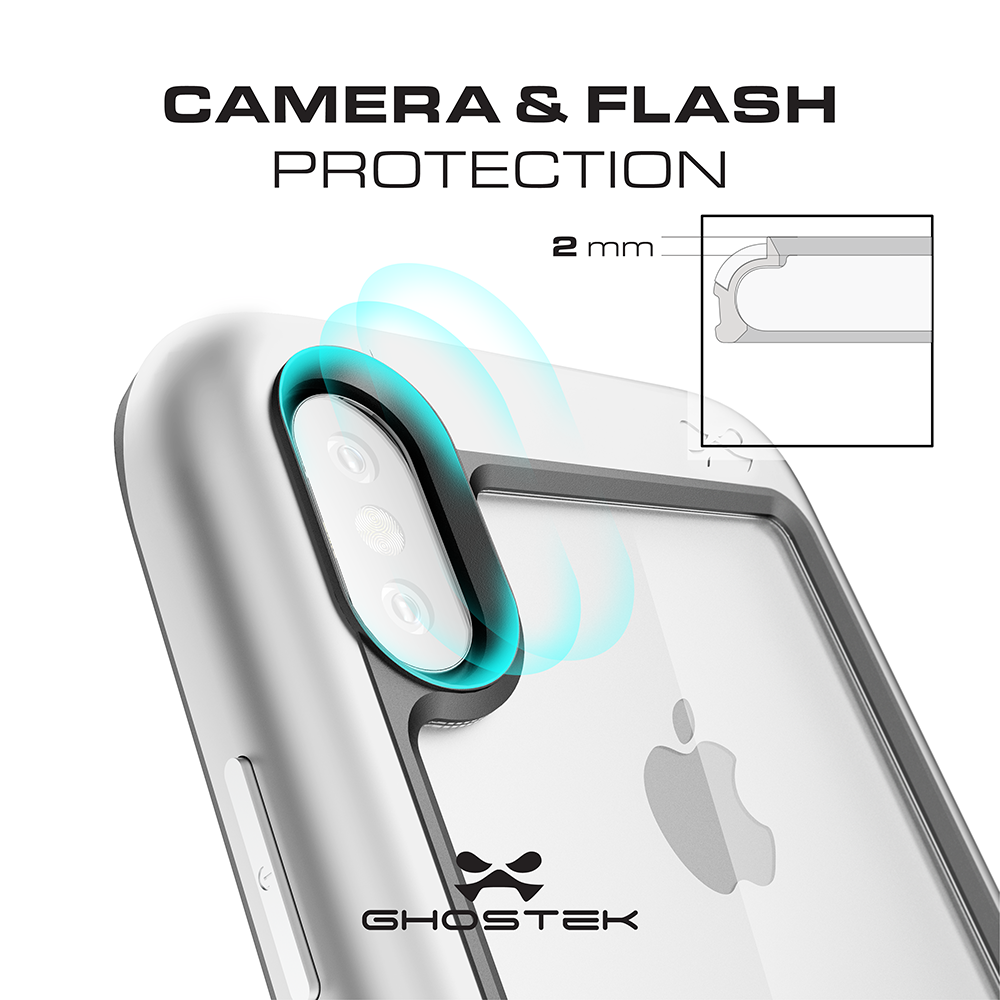 Ghostek Atomic Slim iPhone X Case with Shockproof Aluminum Bumper Heavy Duty | Supports Qi Wireless Charging + Works Flawlessly with Face ID | Red