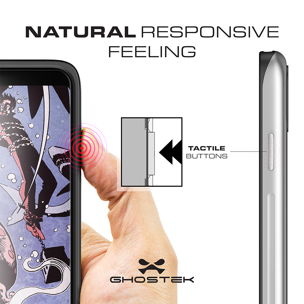 iPhone X Case, Ghostek Atomic Slim Series - Military Grade Drop Tested, Metal Aluminum Alloy Bumper + TPU & Rubber Protective Case for Apple iPhone X 2017 | Silver
