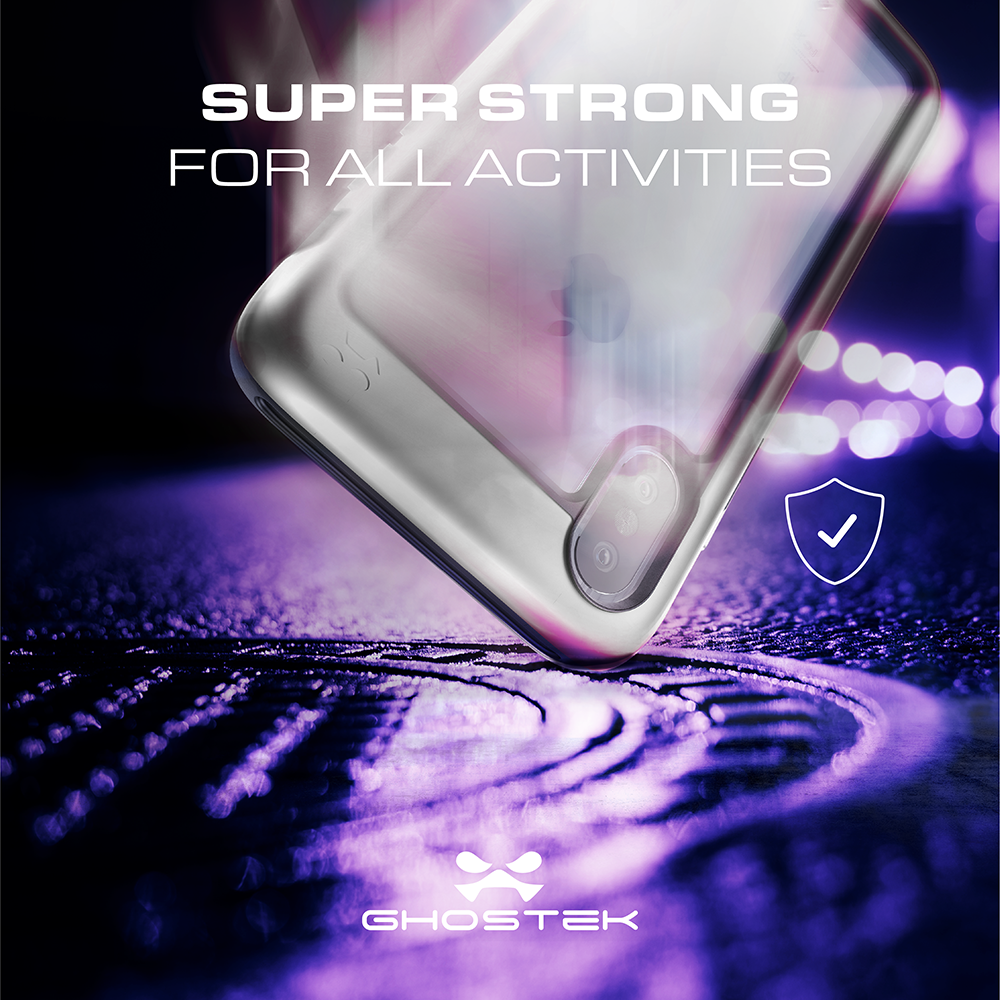 iPhone X Case, Ghostek Atomic Slim Fit Strong Aluminum Bumper + Soft TPU Shell | Rubber Corners & Bezel | Face ID Compatible | Supports Qi Wireless Charging | Gold